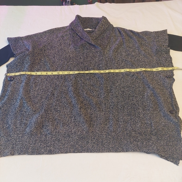 RD Style Calandri Grey Black Poncho Cowl Neck Oversized Drape Sweater Size S - Picture 6 of 13